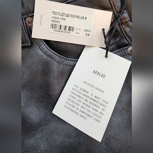 AGOLDE NOLAN PANTS IN SMOKE COLOR NWT WIDE LEG SIZE 24 RETAIL $328 - Picture 8 of 15